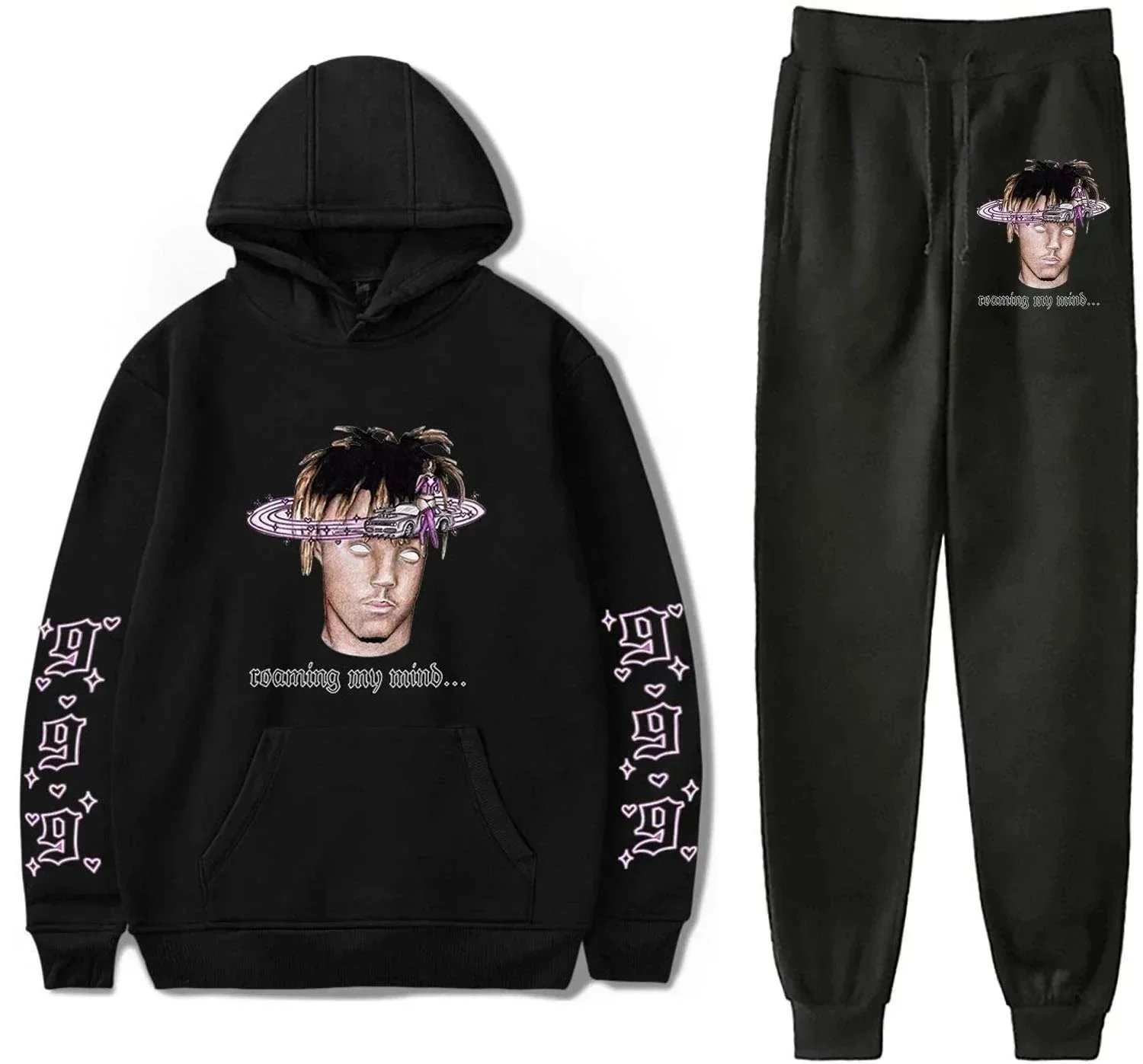Juice WRLD Matching Sets Printed Hoodie and Jogger Set image 8