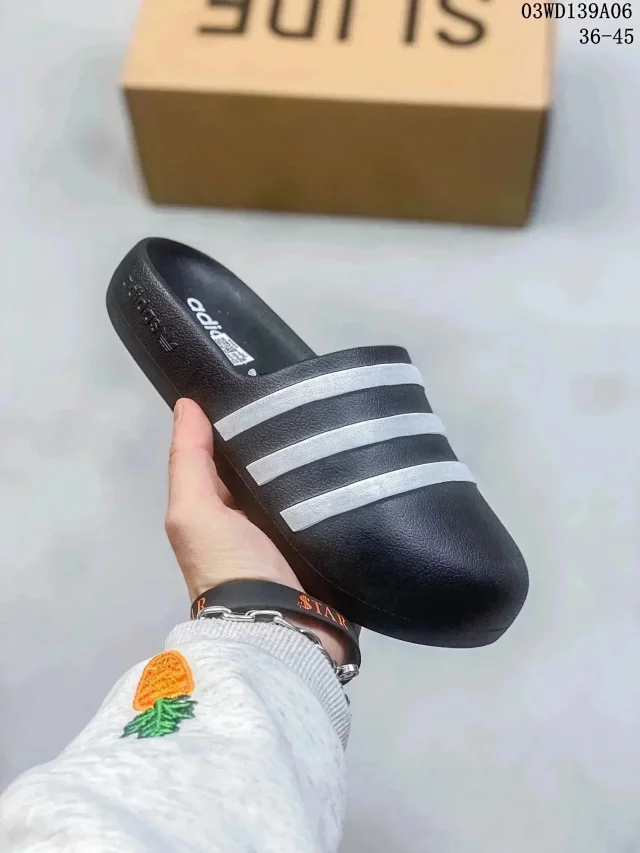 Adidas Slippers Open-Back Three-Stripe Clogs product detail image 4