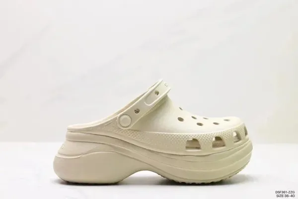 Crocs Classic Platform Clog Beige Sandals - 1