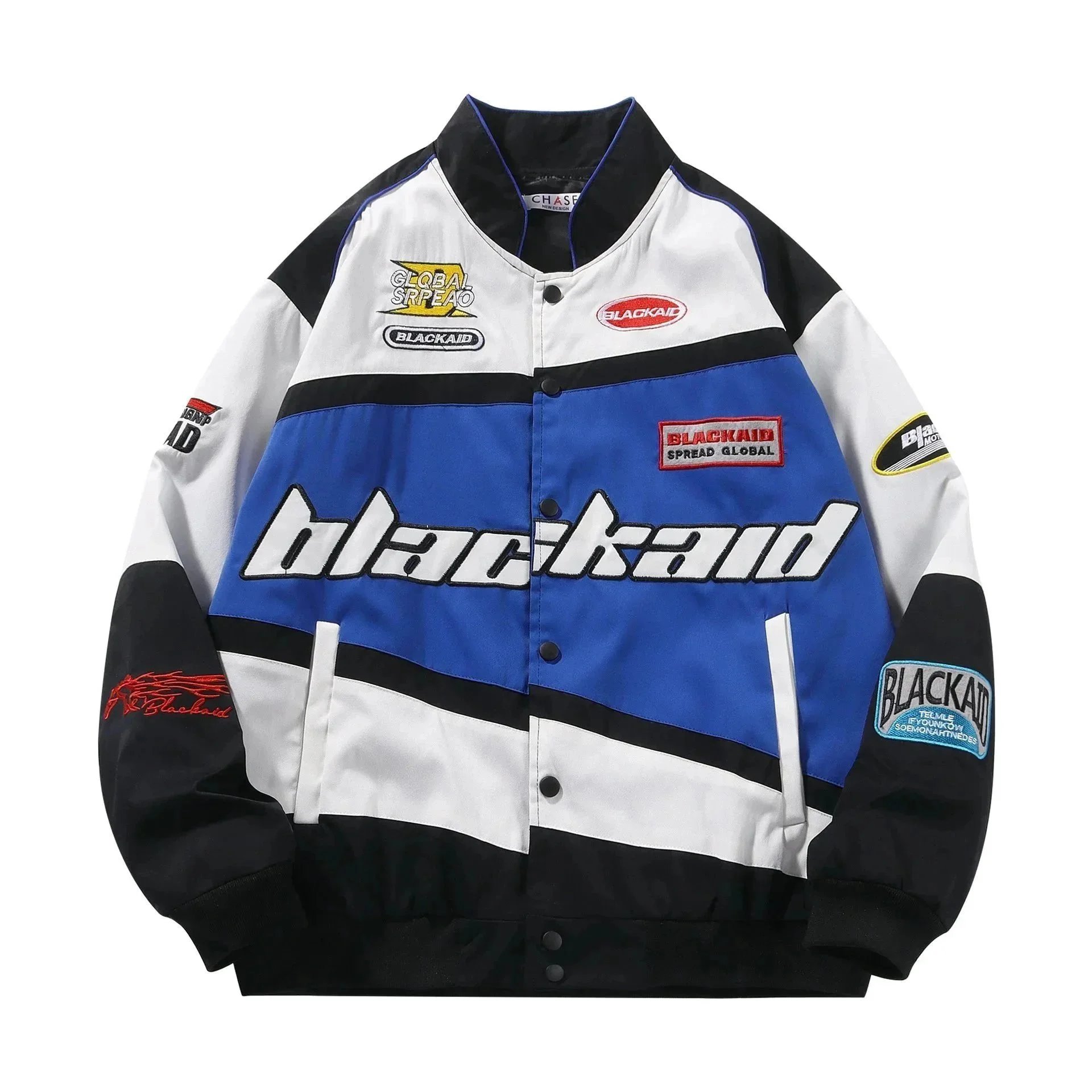 BLACKAID Jackets Color-Block Patch Racing Jacket image 4