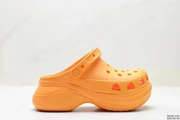 Crocs Classic Platform Clog Beige Sandals - 3