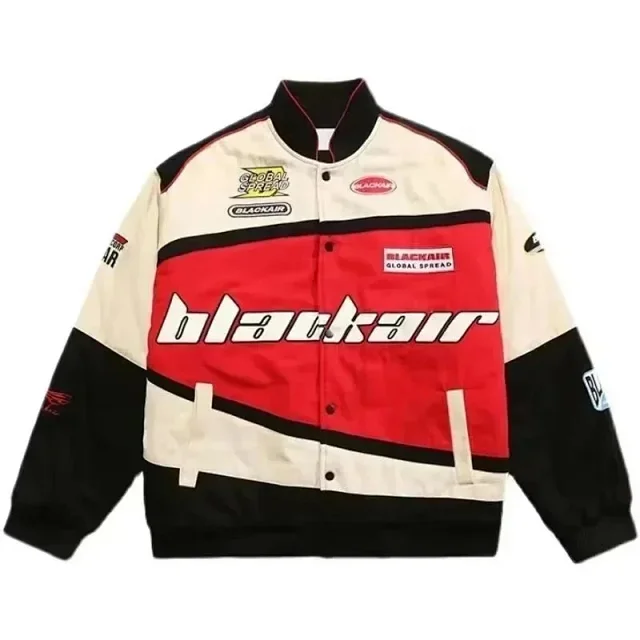 BLACKAID Jackets Color-Block Patch Racing Jacket product detail image 3