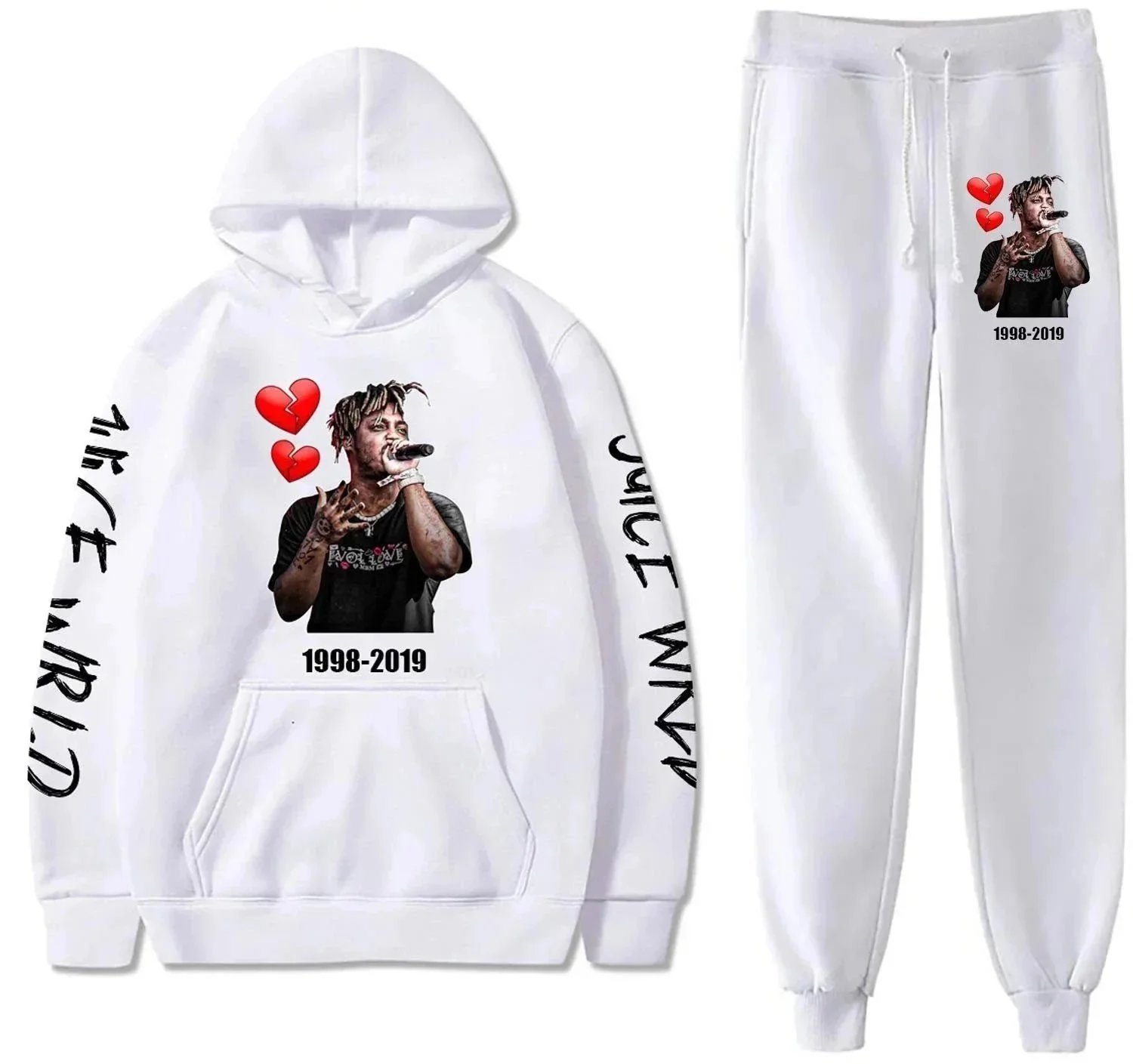 Juice WRLD Matching Sets Printed Hoodie and Jogger Set image 3