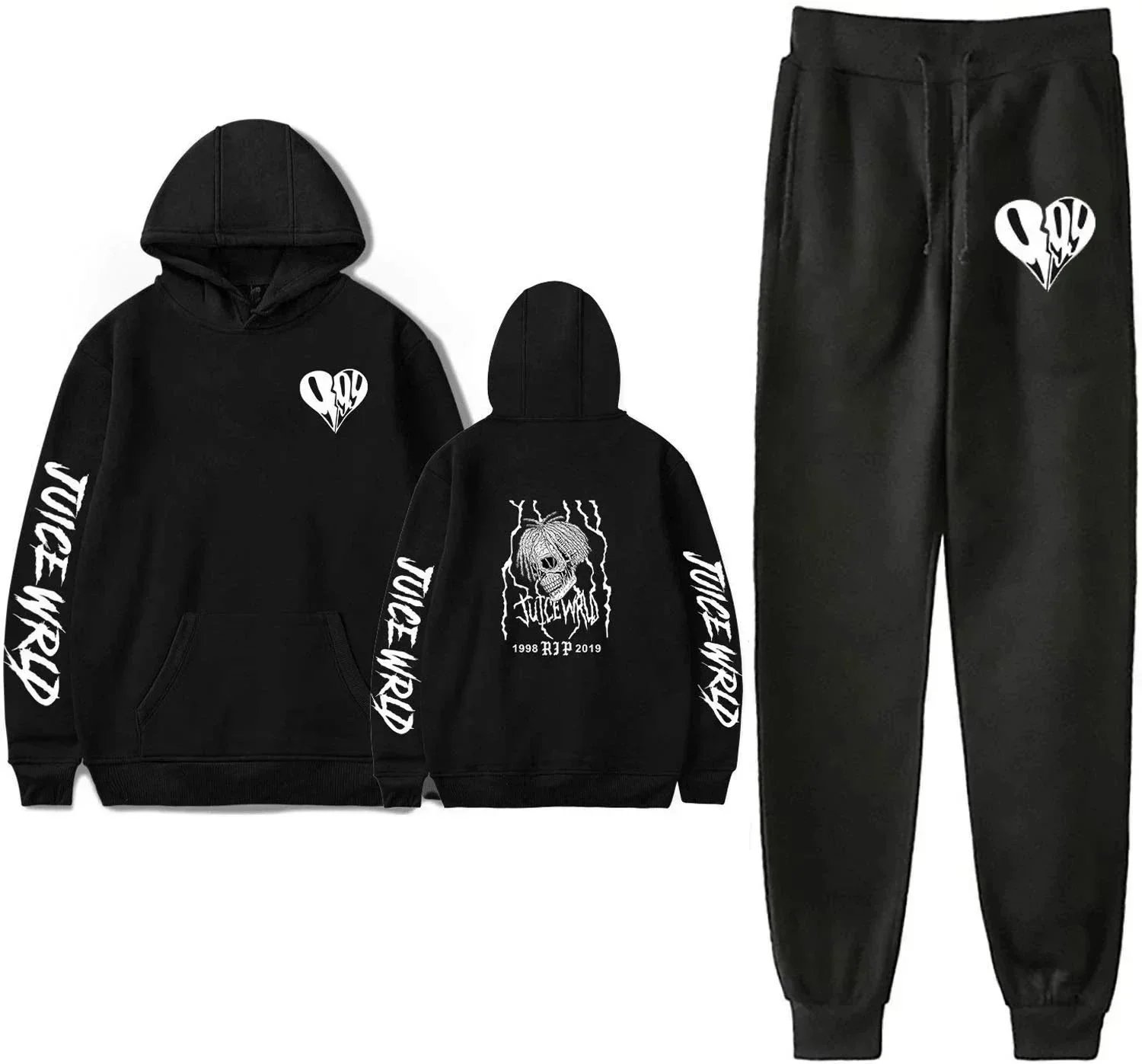 Juice WRLD Matching Sets Printed Hoodie and Jogger Set image 10