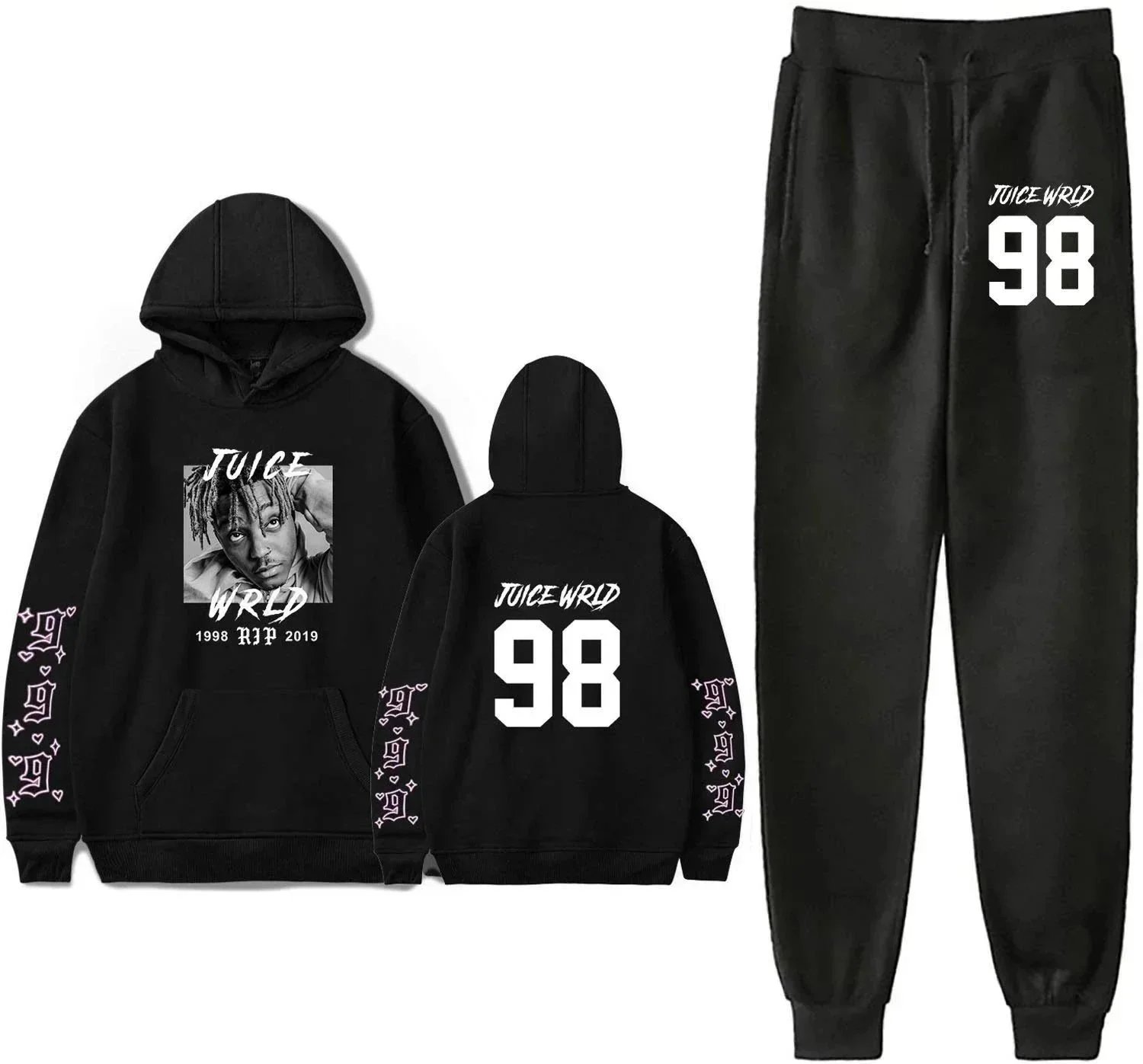 Juice WRLD Matching Sets Printed Hoodie and Jogger Set image 12