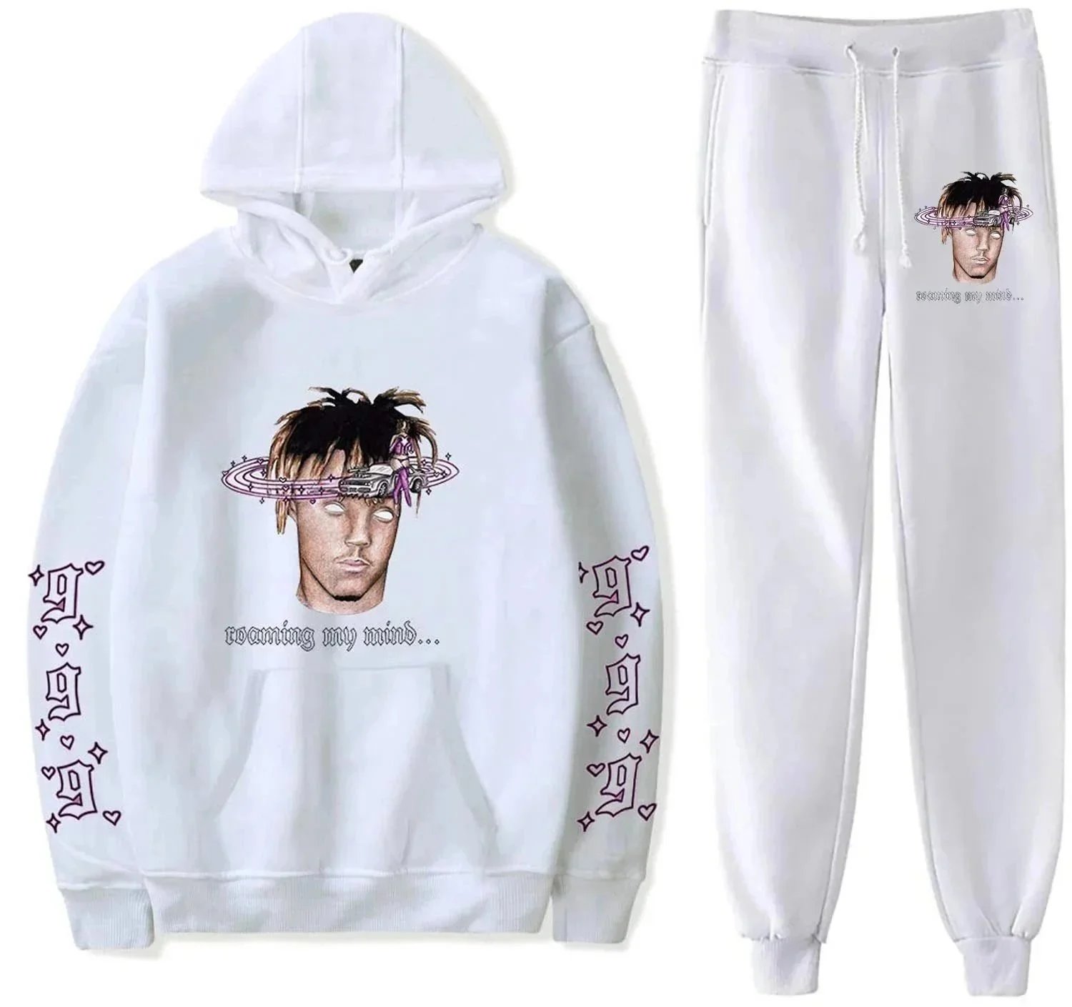 Juice WRLD Matching Sets Printed Hoodie and Jogger Set image 7