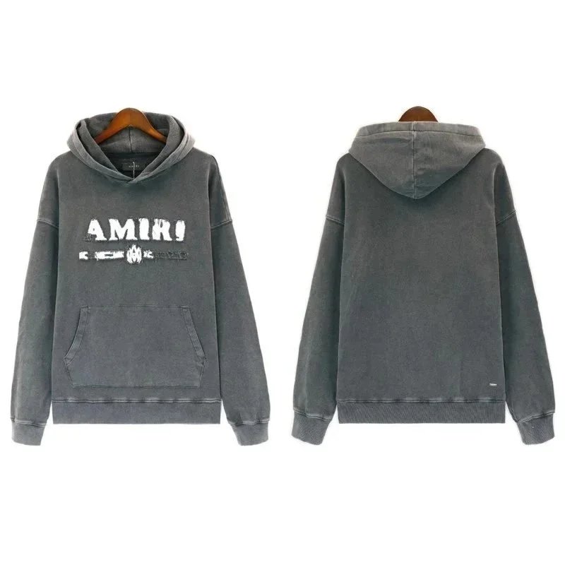 AMIRI Tracksuits Logo Hoodie and Drawstring Pants — ALBB-004 Grey Hoodie