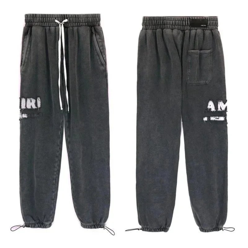AMIRI Tracksuits Logo Hoodie and Drawstring Pants — ALBB-004 Grey Pants