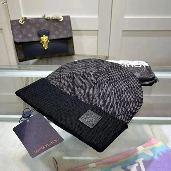 Louis Vuitton Damier Azur Knit Scarf and Beanie Set Navy Blue Accessories - 8