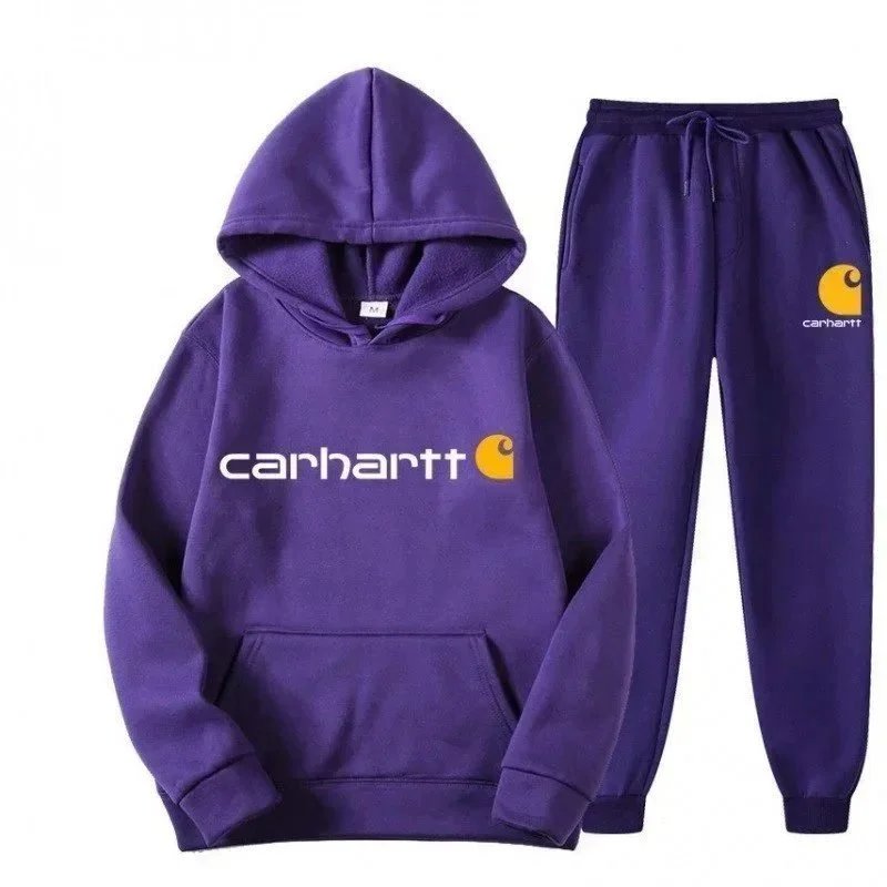 Carhartt Matching Sets Logo Hooded Sweatshirt and Joggers Set — ALBB-016