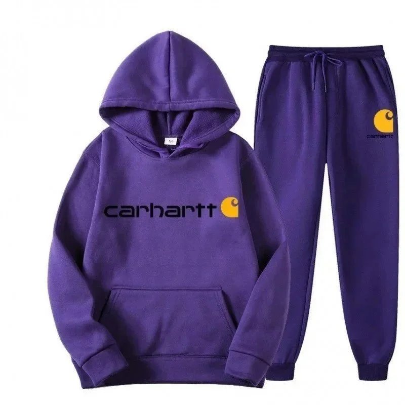 Carhartt Matching Sets Logo Hooded Sweatshirt and Joggers Set — ALBB-017