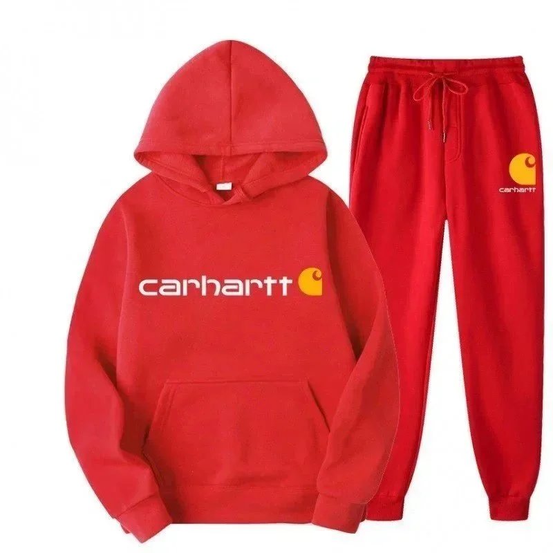 Carhartt Matching Sets Logo Hooded Sweatshirt and Joggers Set — ALBB-022
