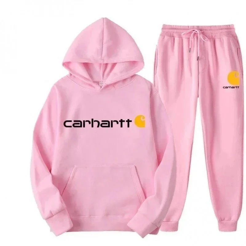 Carhartt Matching Sets Logo Hooded Sweatshirt and Joggers Set — ALBB-021