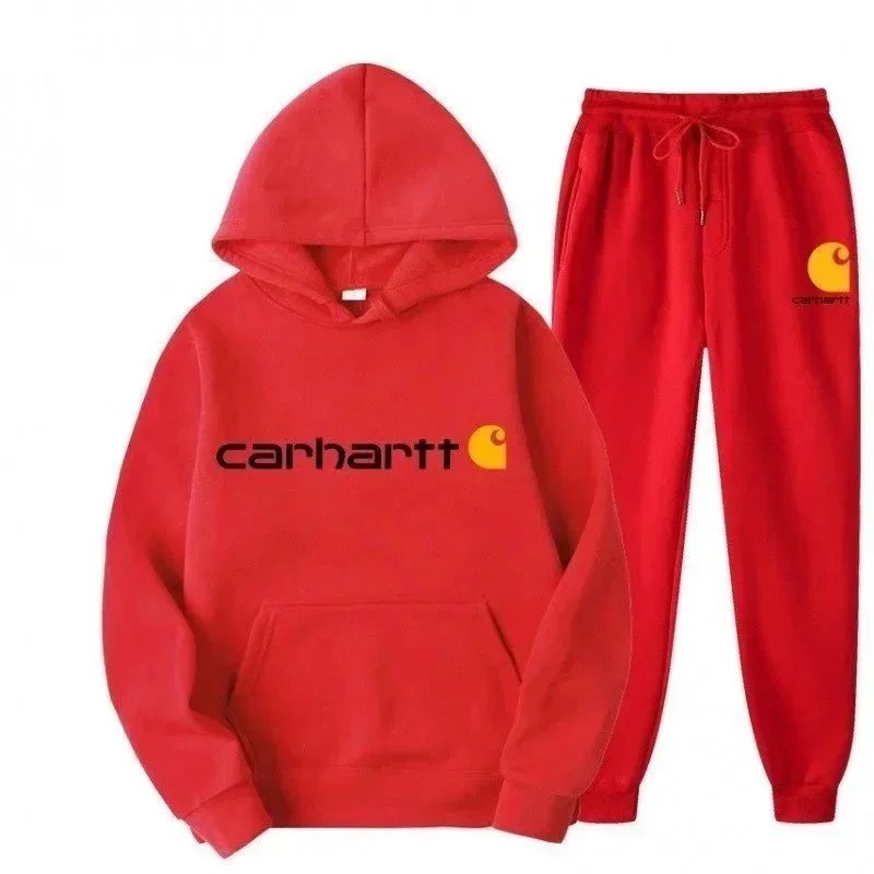 Carhartt Matching Sets Logo Hooded Sweatshirt and Joggers Set — ALBB-023