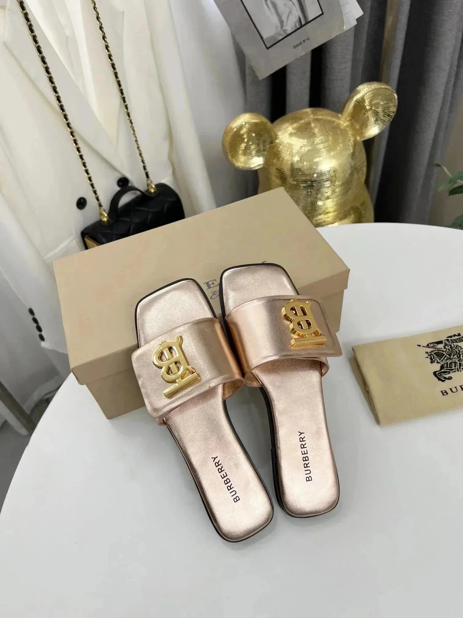 Burberry Sandals Check-Pattern Slide — 12