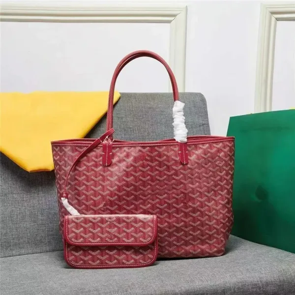 Goyard Saint Louis Tote Bag Burgundy with Goyardine Canvas - 1