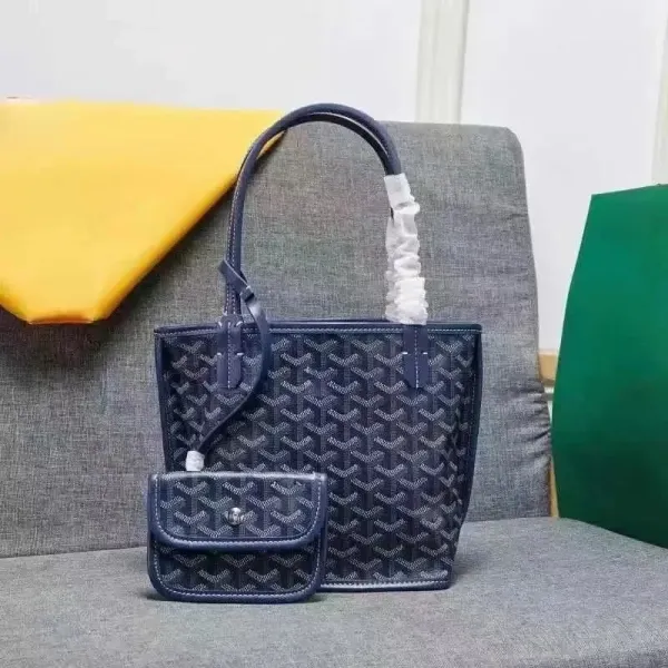 Goyard Saint Louis Tote Navy Blue with Goyardine Canvas Handbag - 1