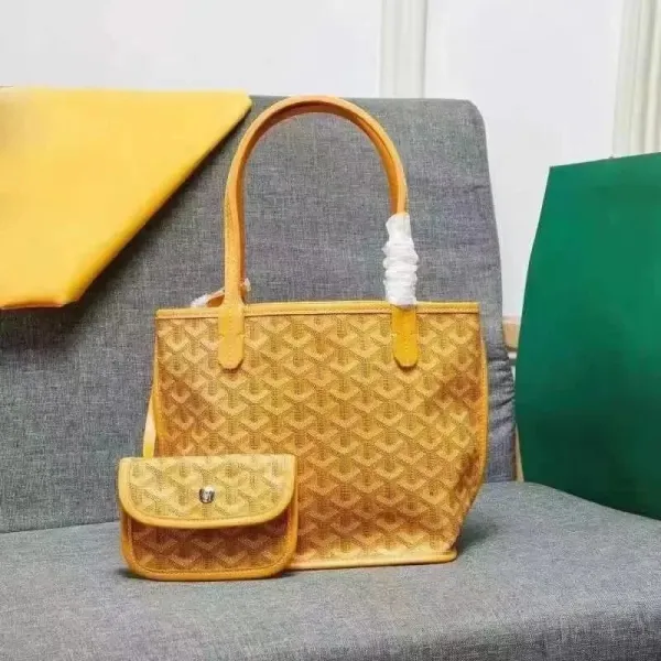 Goyard Saint Louis PM Yellow Canvas Tote Bag and Pochette - 1