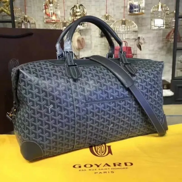 Goyard Saint Louis Duffle Bag Navy Blue Monogram Canvas Travel Bag - 1