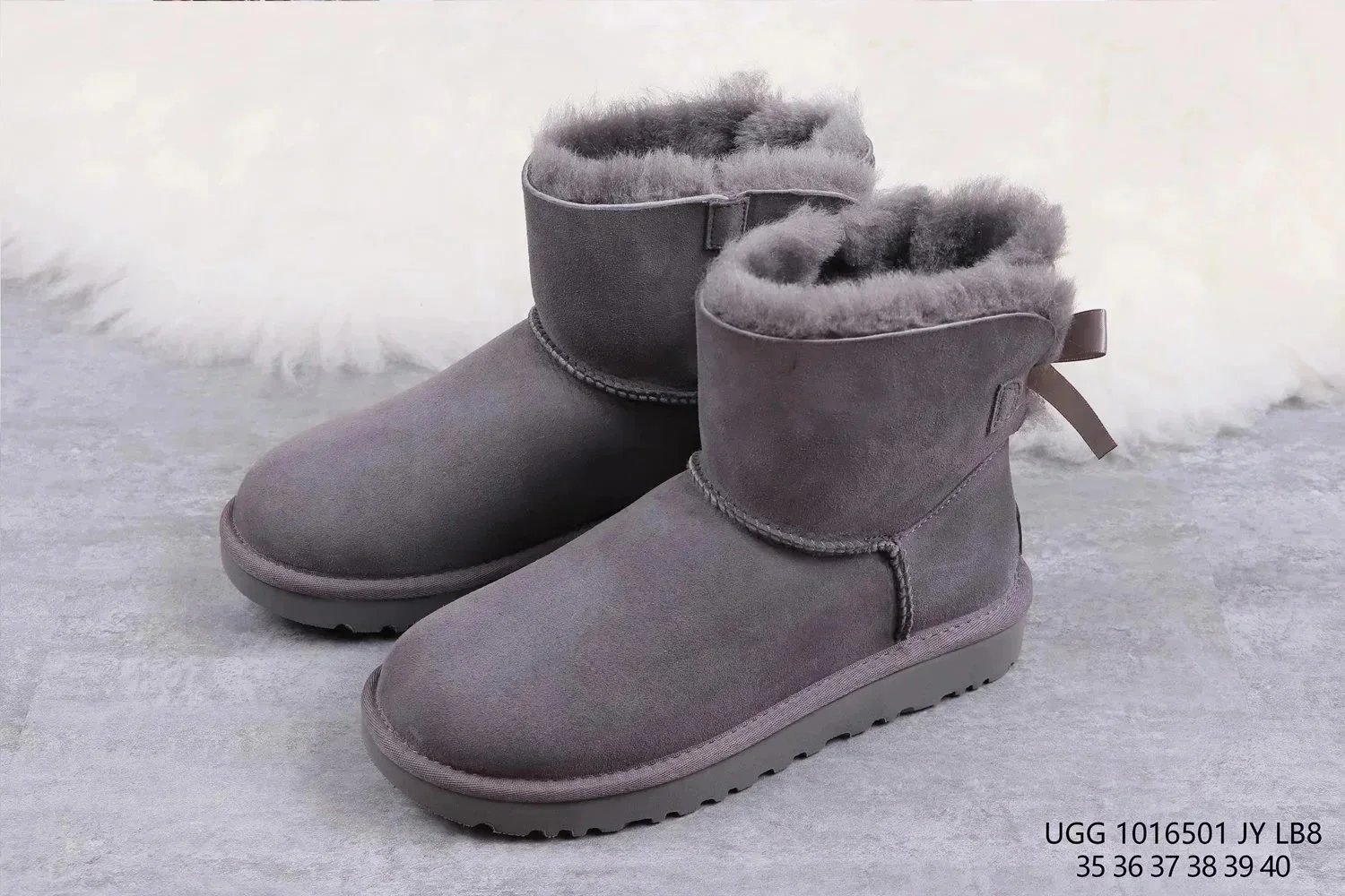 UGG Slippers Suede Slip-On with Braided Trim and Shearling Lining — 36