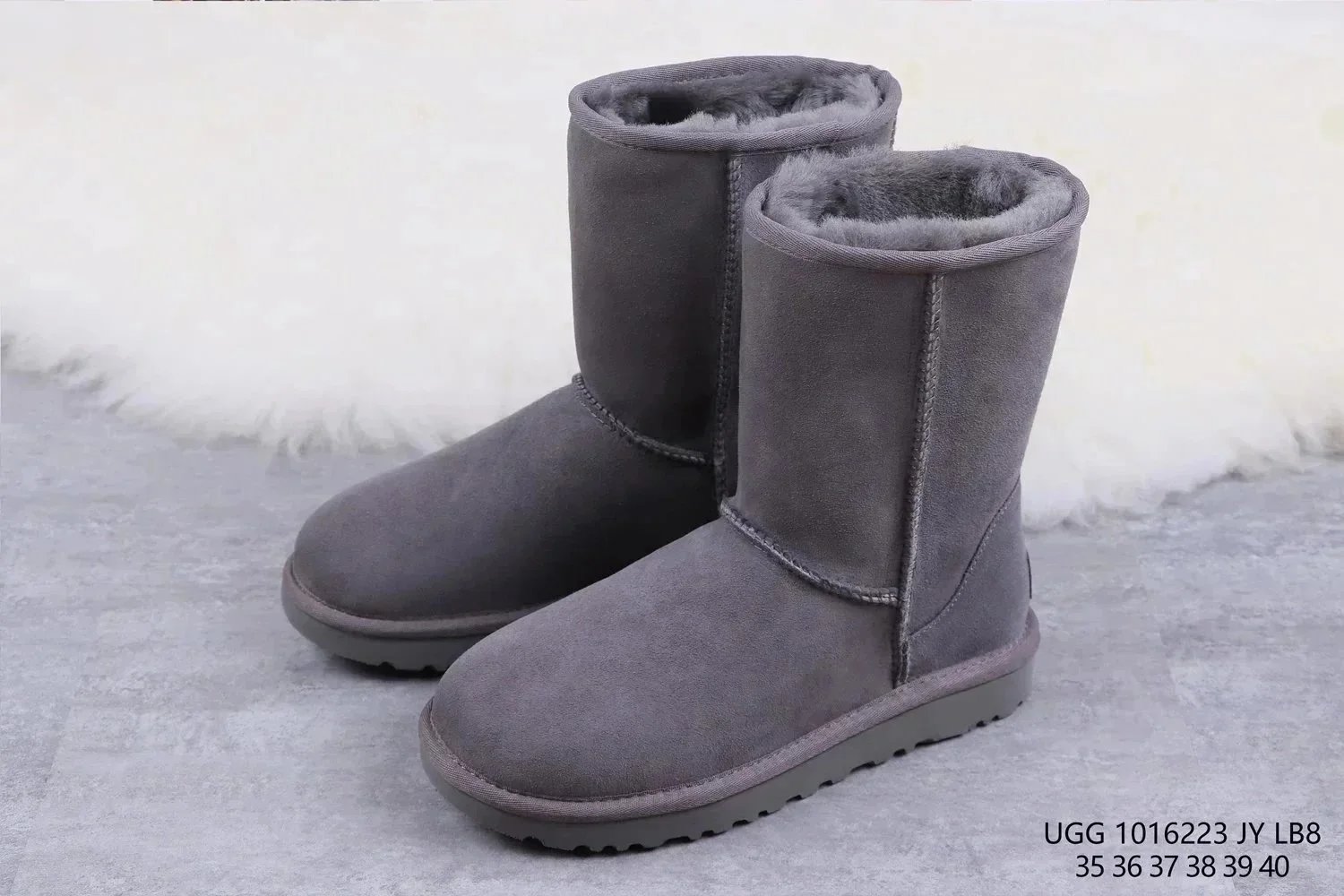 UGG Slippers Suede Slip-On with Braided Trim and Shearling Lining — 33