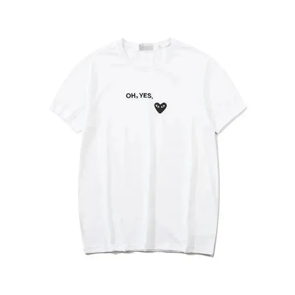 Comme des Garçons Play Oh Yes Heart White T-Shirt - 1