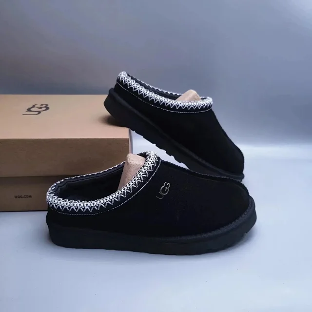 UGG Slippers Suede Slip-On with Braided Trim and Shearling Lining product detail image 7