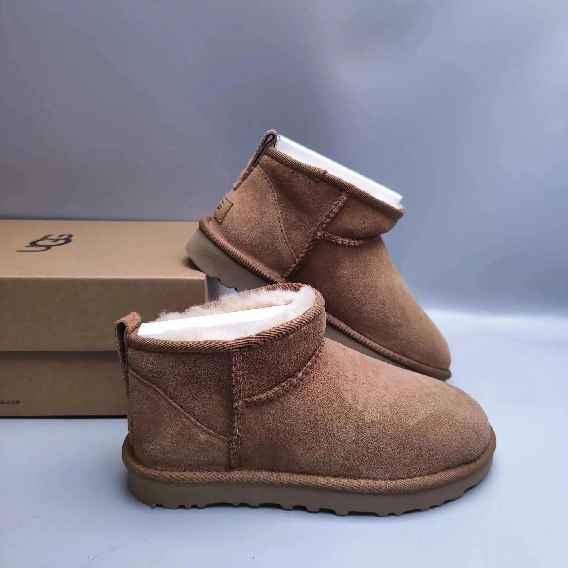 UGG Slippers Suede Slip-On with Braided Trim and Shearling Lining — 15