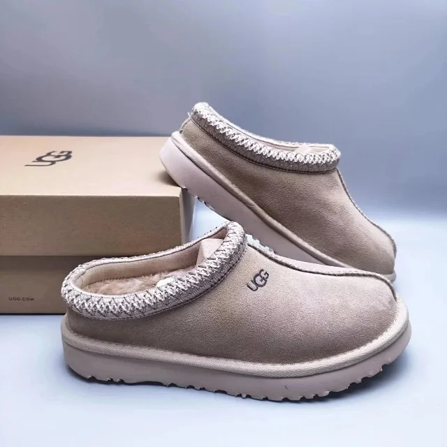 UGG Slippers Suede Slip-On with Braided Trim and Shearling Lining product detail image 3