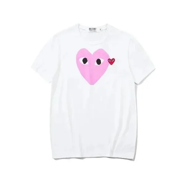 Comme des Garçons Play Heart Eyes Pink Graphic T-Shirt - 1