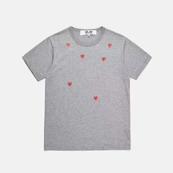 Play Comme des Garçons Heart Print Gray T-Shirt - 1