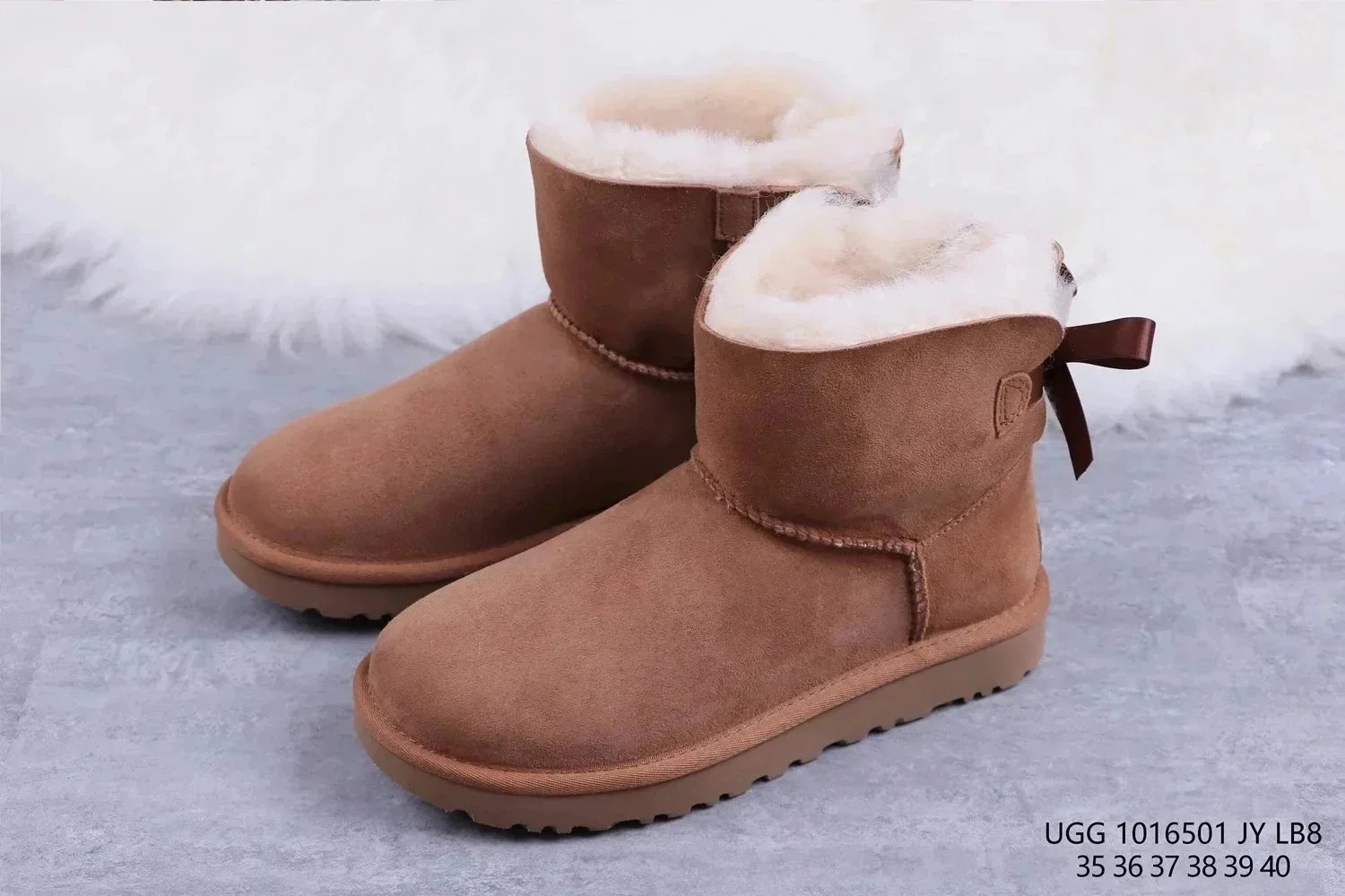 UGG Slippers Suede Slip-On with Braided Trim and Shearling Lining — 35