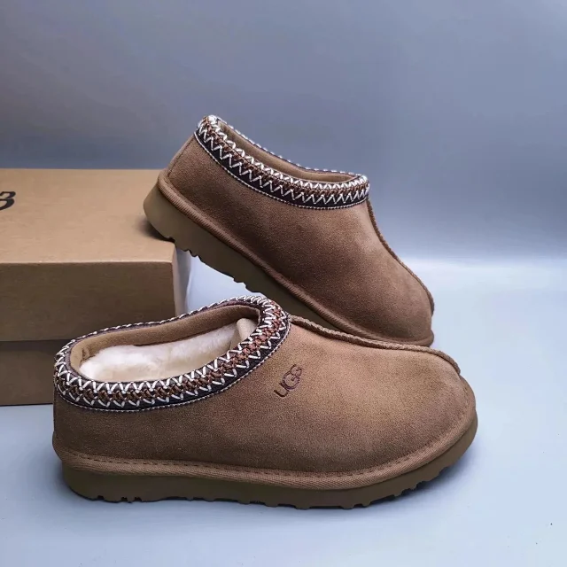 UGG Slippers Suede Slip-On with Braided Trim and Shearling Lining product detail image 6