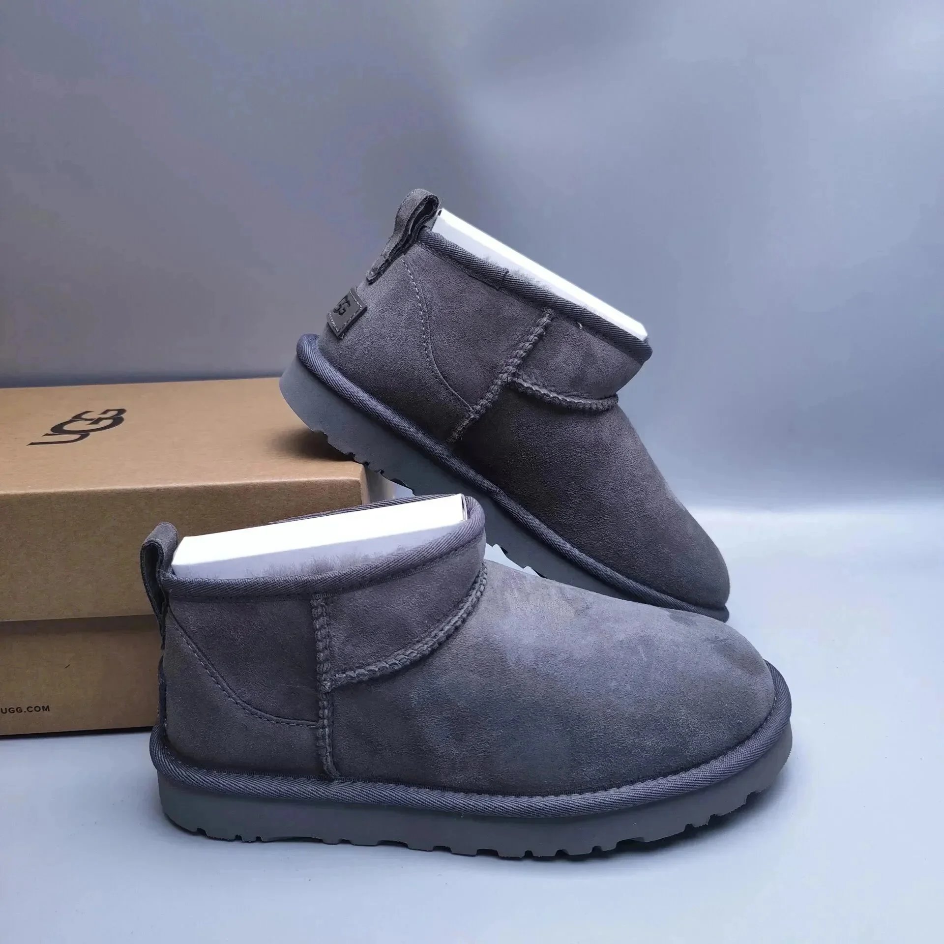 UGG Slippers Suede Slip-On with Braided Trim and Shearling Lining — 14
