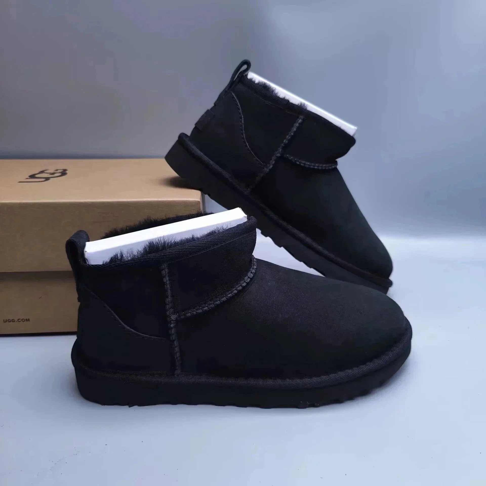 UGG Slippers Suede Slip-On with Braided Trim and Shearling Lining — 17