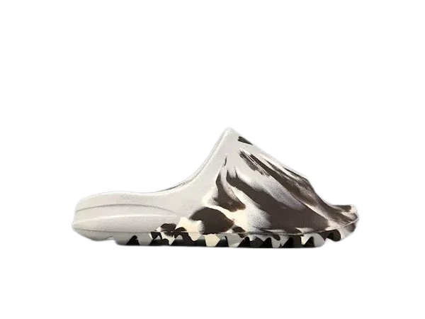 Adidas Yeezy Slide Cloud White/Black Marble Slippers - 1