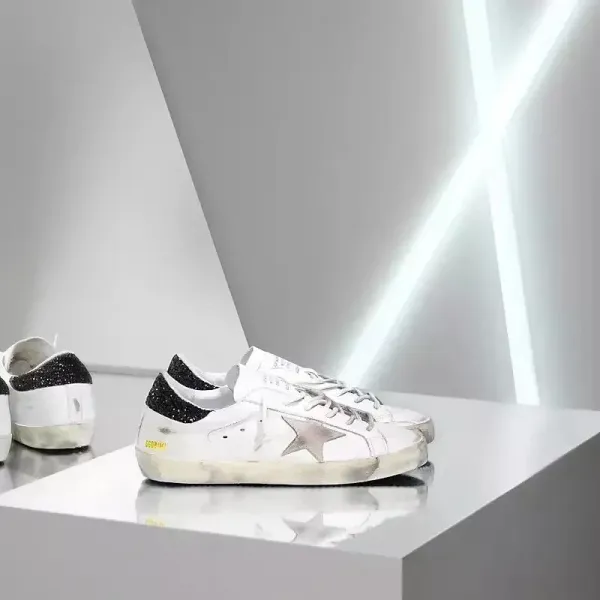 Golden Goose Superstar Glitter Silver Sneakers - 8