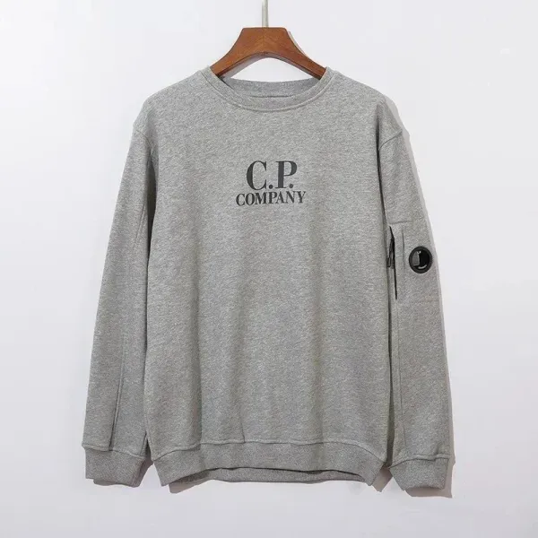 C.P. Company Logo Print Gray Hoodie - 1