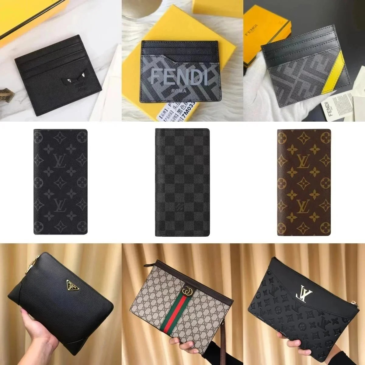 Fendi Monster Eyes Card Holder Black Yellow - 2