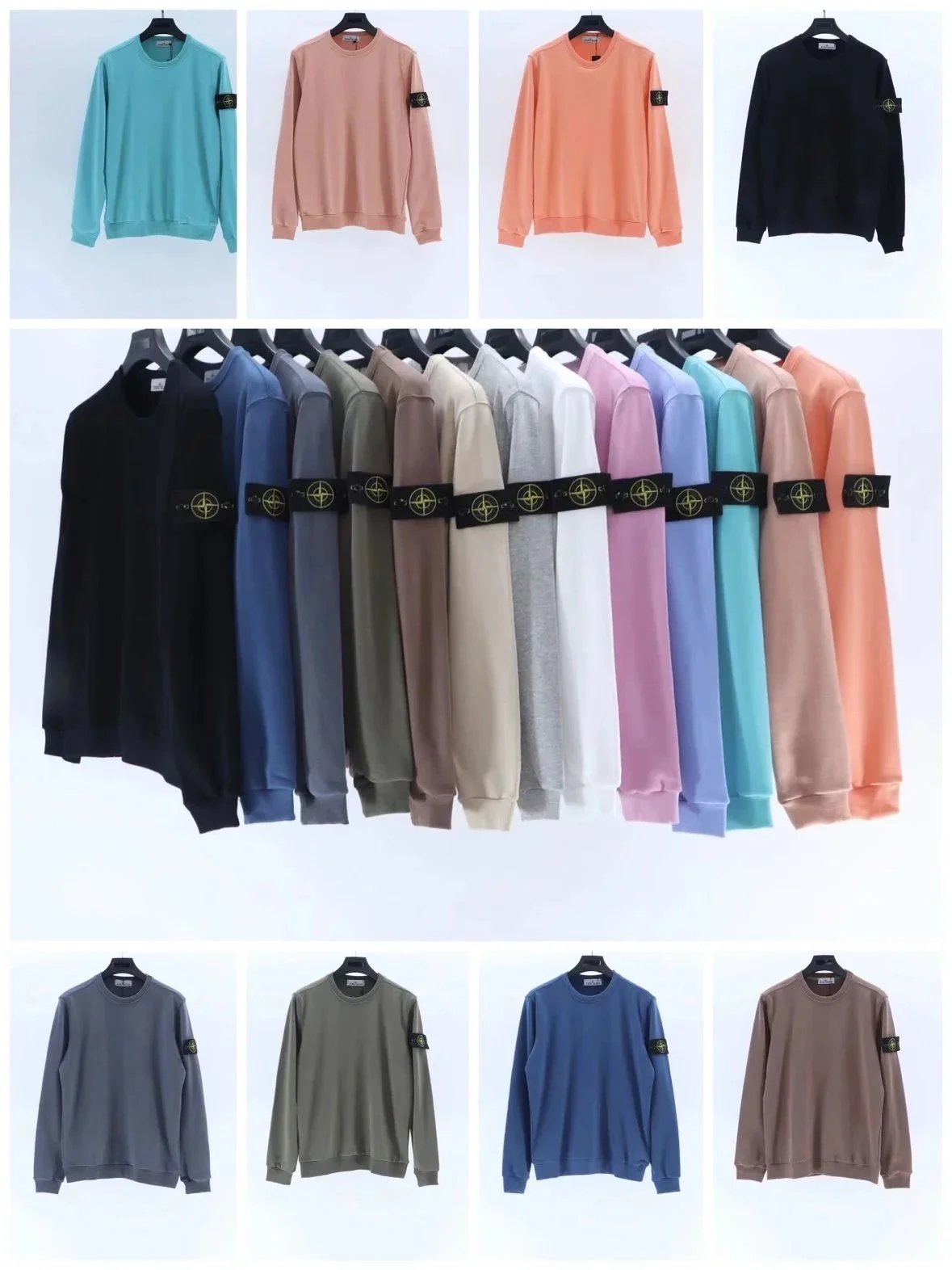 CL original checked classic stone solid color hooded badge long sleeved jacket for both men and women, island couple trend