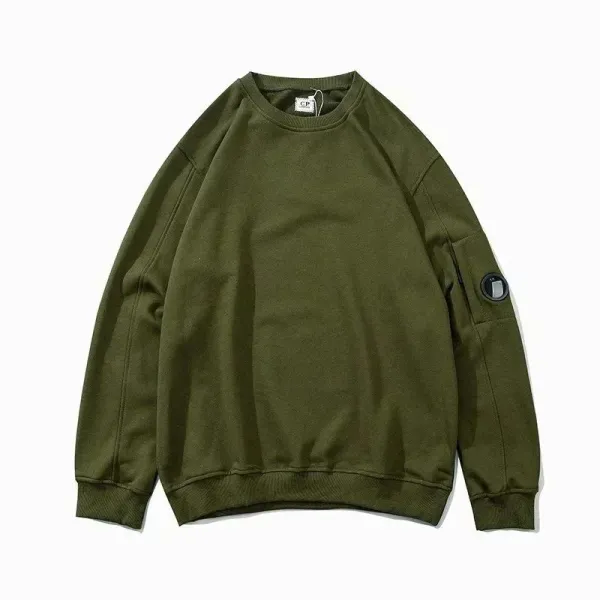 C.P. Company Oversized Crewneck Sweatshirt Army Green Hoodie - 1