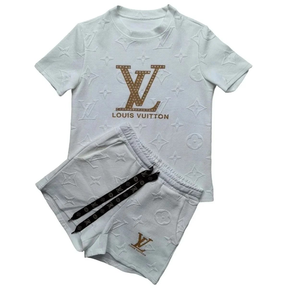Unbranded Matching Sets Children's ringer T-shirt and shorts set with embroidered graffiti graphic — 10 days until pre-sale -01