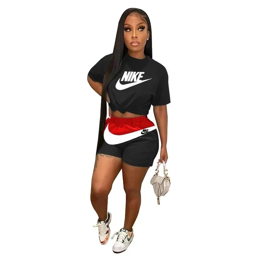 Unbranded Matching Sets Children's ringer T-shirt and shorts set with embroidered graffiti graphic — Exercise 2