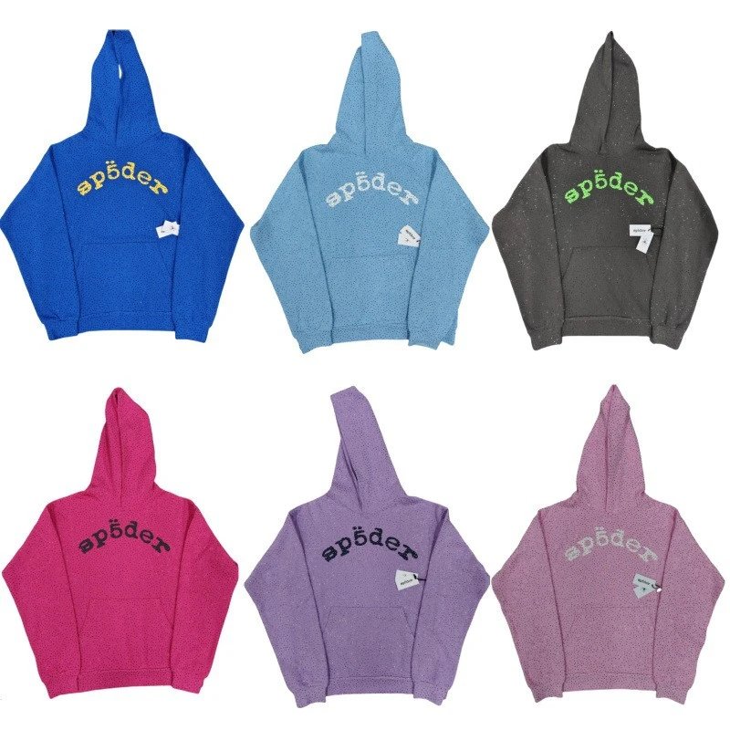 Sp5der Rhinestone Web Logo Pullover Hoodie