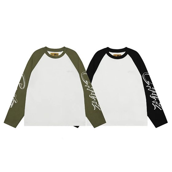 Devil Oversized Color-Block Raglan Long-Sleeve T-Shirt