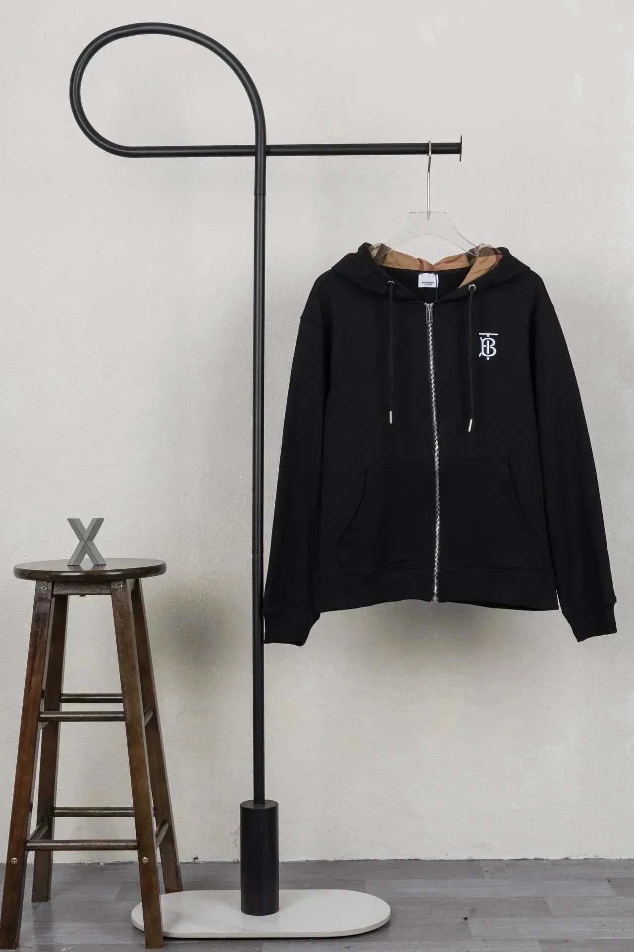 Burberry Hoodies & Sweatshirts Zip-Up Hooded Sweatshirt with Check Hood Lining — 10