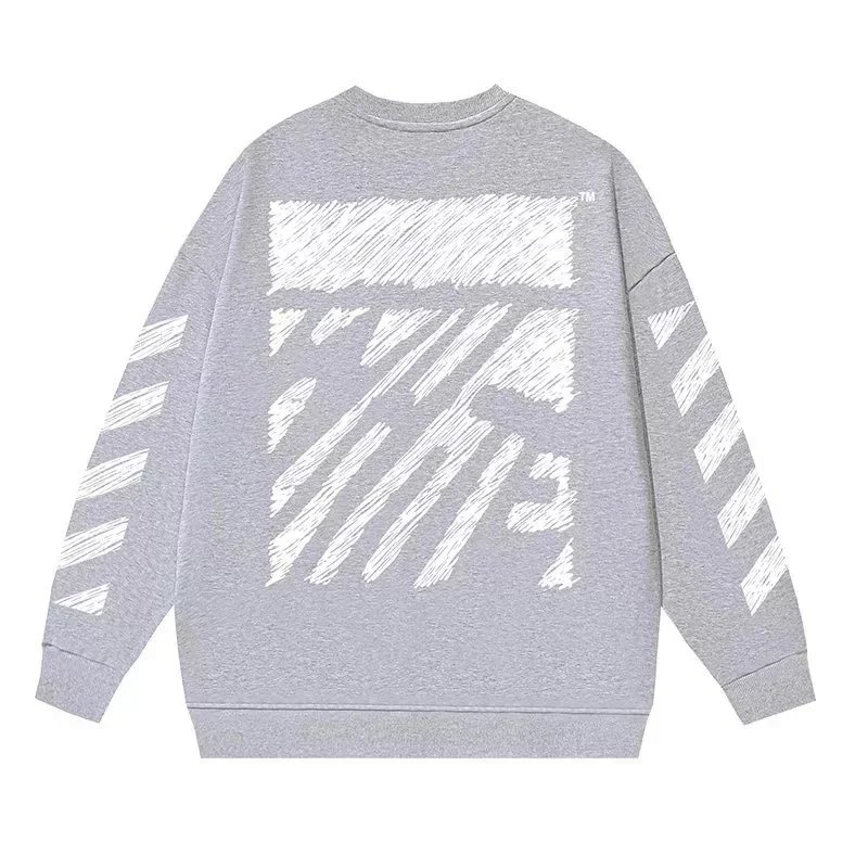 Off-White Painted Arrow Gray Hoodie - 7