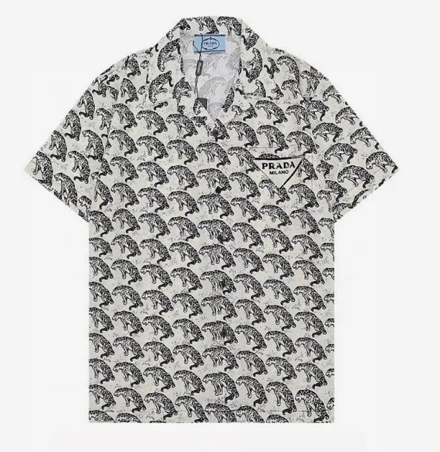Prada Shirts MX 60 short-sleeve camp-collar graphic shirt product detail image 11