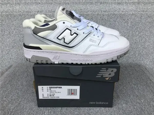 New Balance 550 White Gray Sneakers - 15
