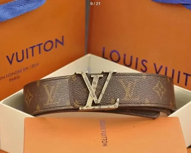 Louis Vuitton Belts LV Initial buckle belt with monogram and checkered patterns product detail image 3